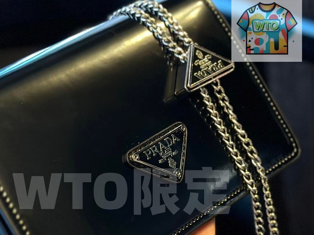 PRADAプラダの超美しいブラックショルダーバッグ｜