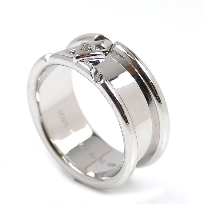 LOUIS VUITTON ルイ ヴィトン K 18 WG ホワイトゴールド リング LV ヴォルト ワン 指輪 Q 9 O 59 ダイヤモンド 12.7 g メンズ