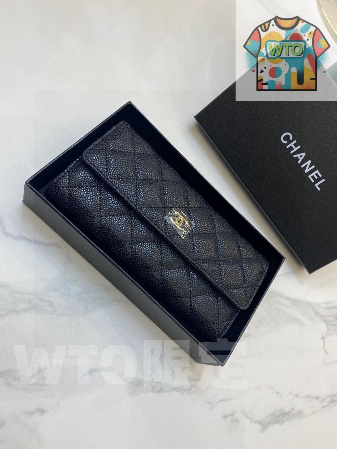  CHANELシャネルのシンプルな女性用ブラック財布｜ ｜ ハンドバッグ バッグ