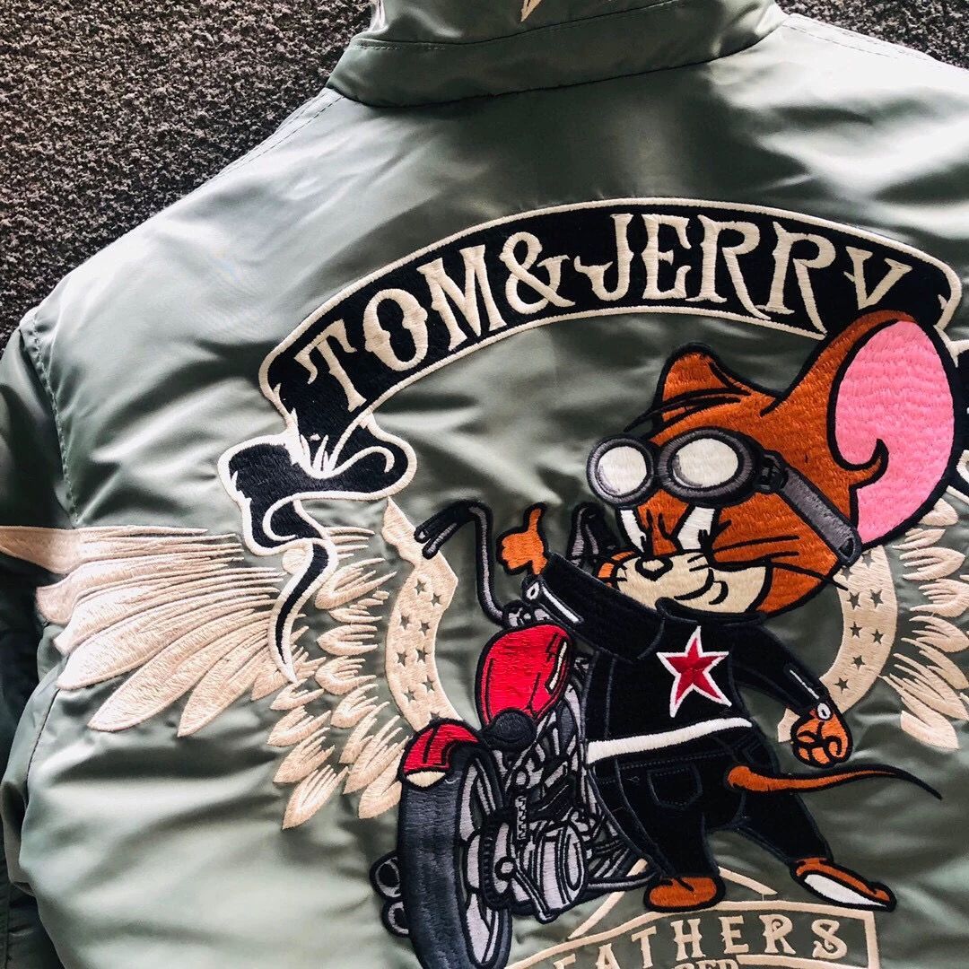 フライトジャケット｜中綿入り｜猫と老鼠 トムとジェリー｜機車棉衣｜新雪丽3M｜美式ヴィンテージ｜男女兼用