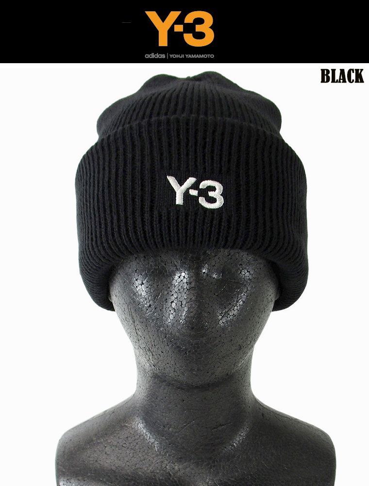 Y-3 ワイスリー クラシックビーニー 男女兼用 ニット帽 羊毛 ニット帽 帽子 ニットキャップ ワンポイント ロゴ刺繍 羊毛ウール 暖かい 防寒 ギフト プレゼント ユニセックス 男女兼用