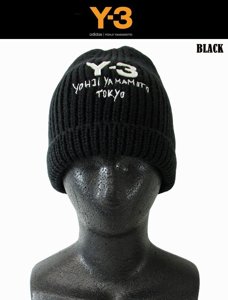 Y-3 ワイスリー チャンキーニットビーニー 男女兼用 ニット帽 ニット帽 帽子 ニットキャップ 羊毛ウール 暖かい 防寒 ギフト プレゼント ユニセックス 男女兼用