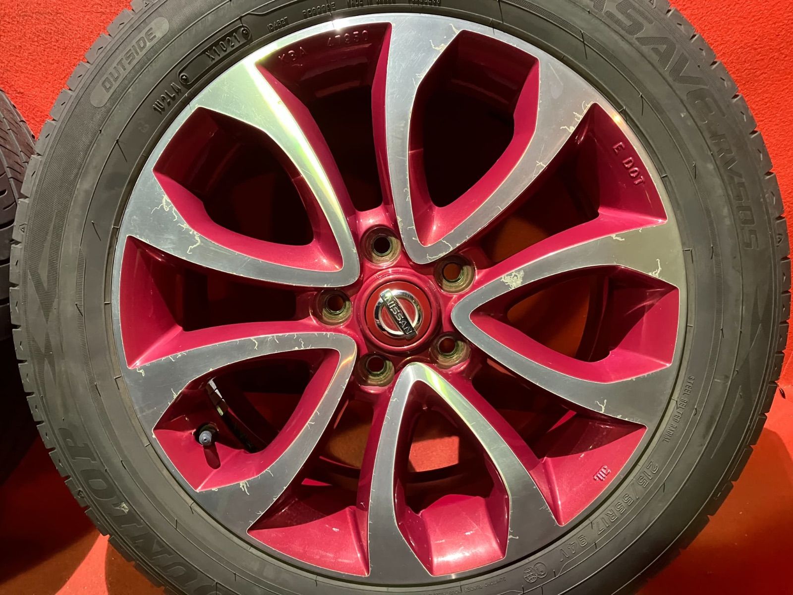 サマータイヤホイールセット 215 55 R 17 DUNLOP RV 505 x 7 0 47 114 3 5 H 日産 F 15ジューク 4本SET