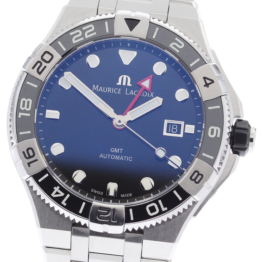 モーリス ラクロア Maurice Lacroix A16158-SS00F-330-A アイコン ベンチュラー GMT 自動巻き メンズ 箱 保証書付き_920482