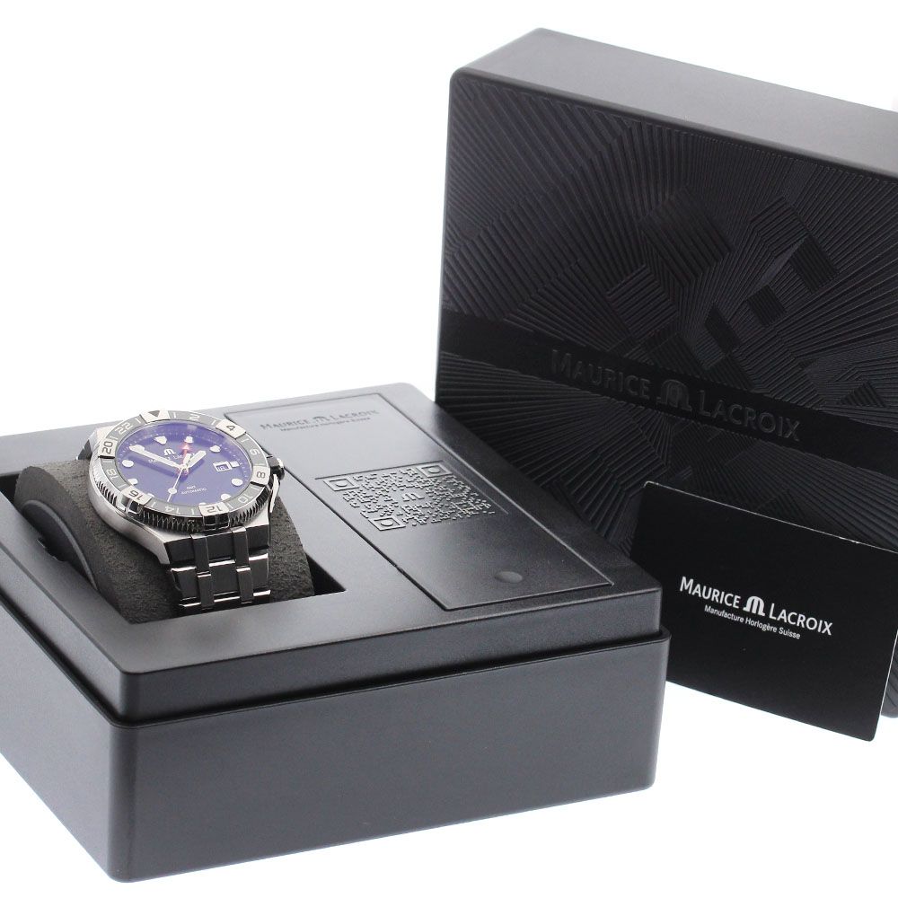 モーリス ラクロア Maurice Lacroix A16158-SS00F-330-A アイコン ベンチュラー GMT 自動巻き メンズ 箱 保証書付き_920482