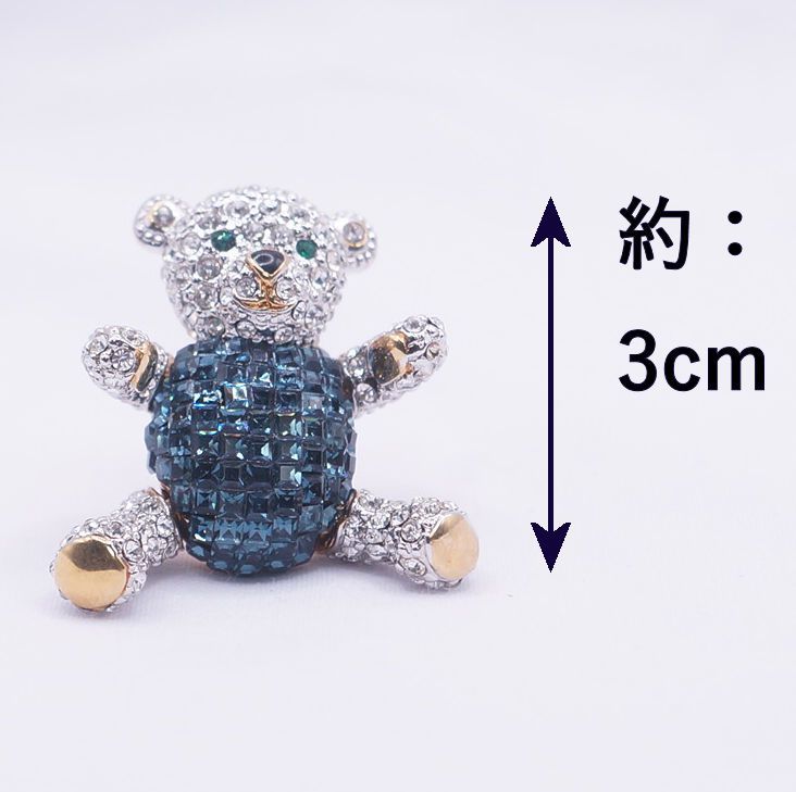 ミステリアセッティング風 クマ ブローチ