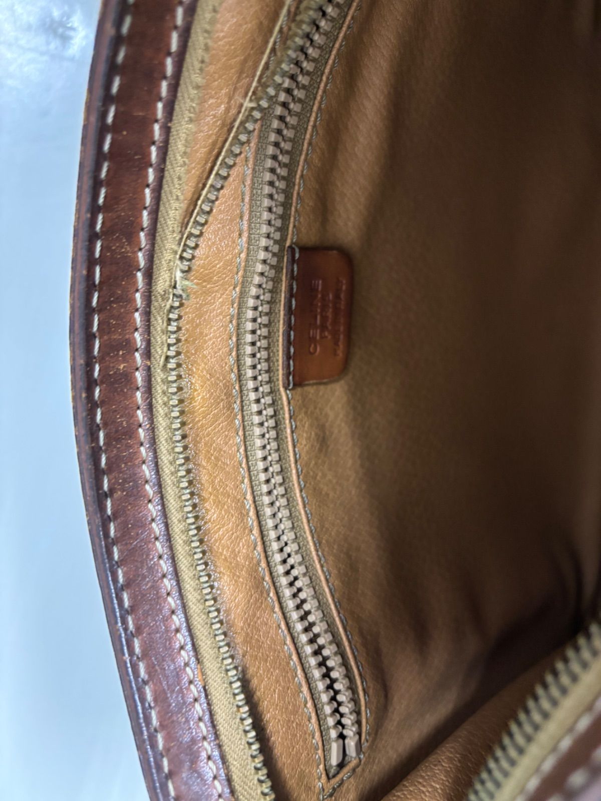 セリーヌ CELINE クラッチバック マカダム柄 総柄 ブラウン レザー