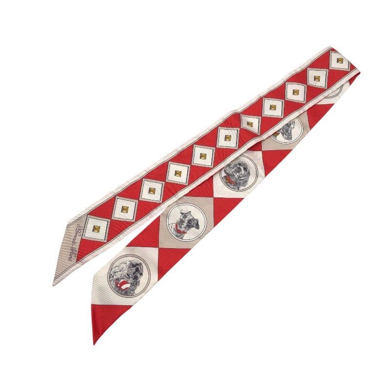 エルメス HERMES ツイリー Colliers et Chiens シルク レディース スカーフ
