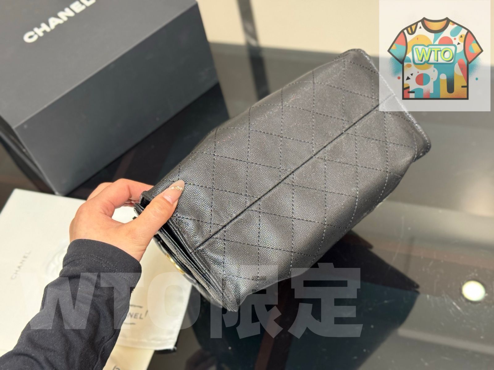 ホボバッグ キャビアレザー