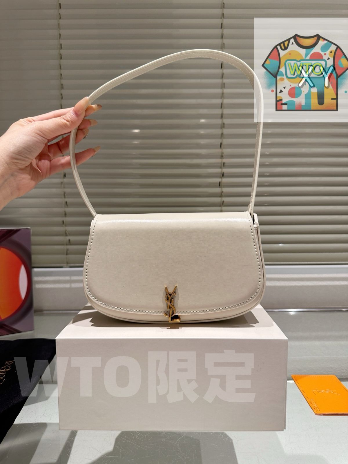 今日 YSL VOLTAIRE Mini Black Leather Shoulder Bag ヴォルテール ミニ ブラック レザー アームバッグ 21×13cm-WTO輸入1