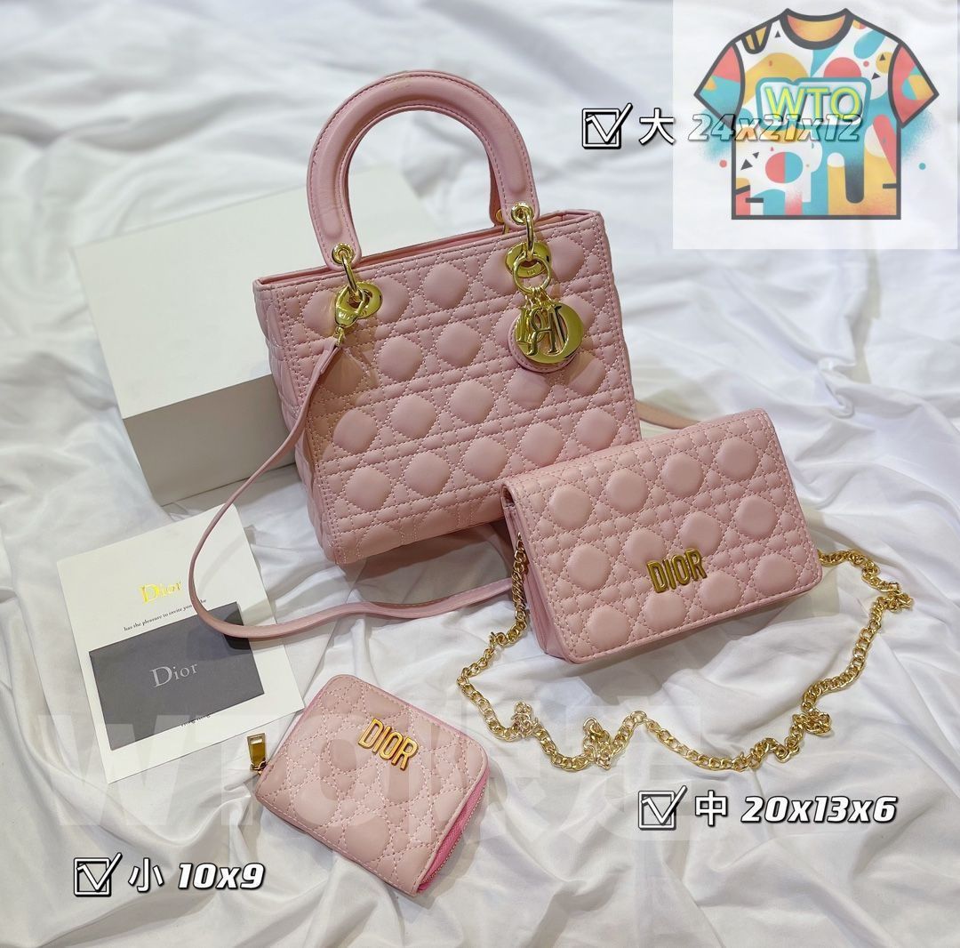 げ Christian Dior クリスチャンディオール ハンドバッグ ショルダーバッグ 財布 3点セット| | --WTO輸入3