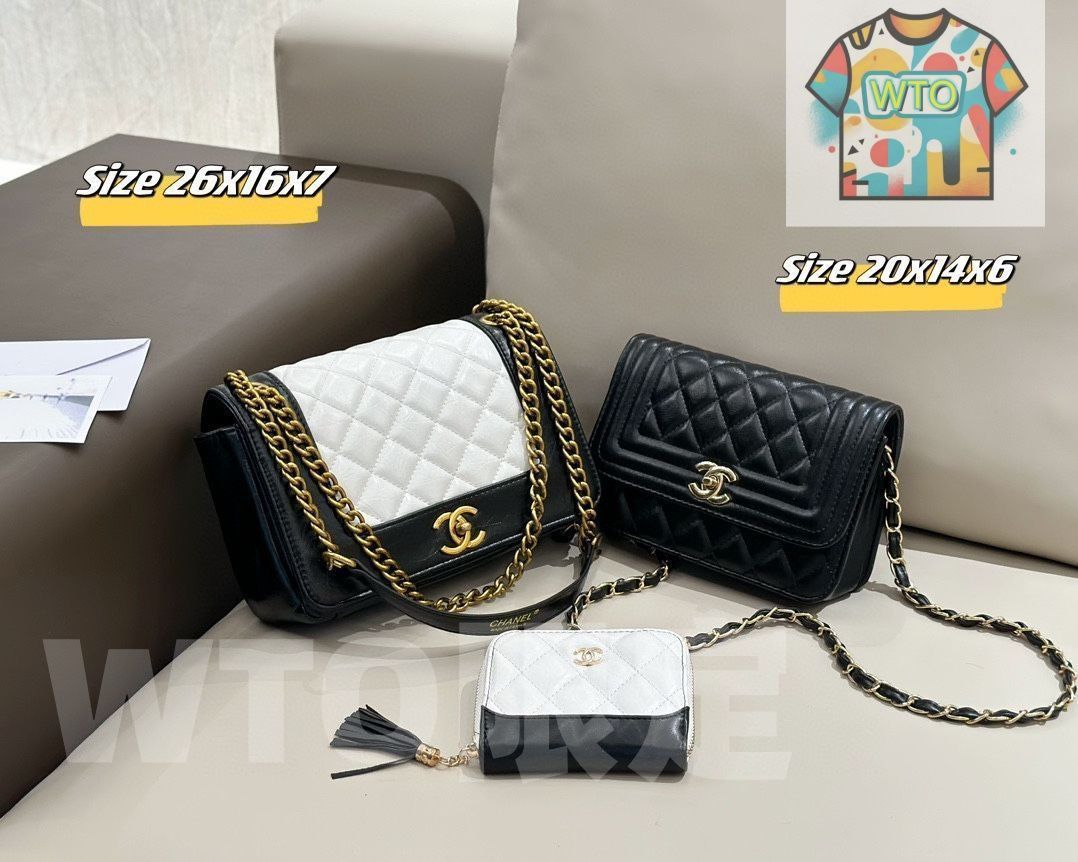 CHANEL シャネル ショルダーバッグ ハンドバッグ 財布 レディースバッグ ピンク 3点セット| | --WTO輸入3