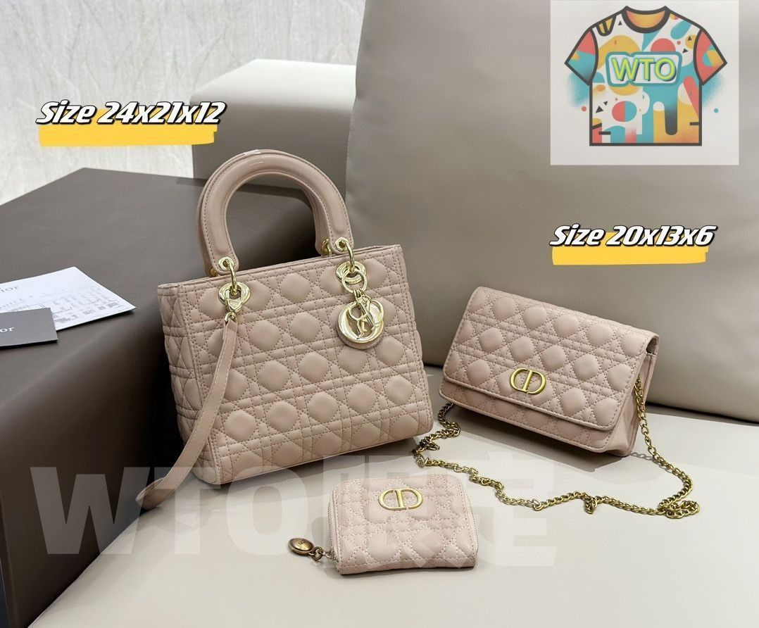 人気 Christian Dior クリスチャンディオール トートバッグ ショルダーバッグ 財布 3点セット| | --WTO輸入3