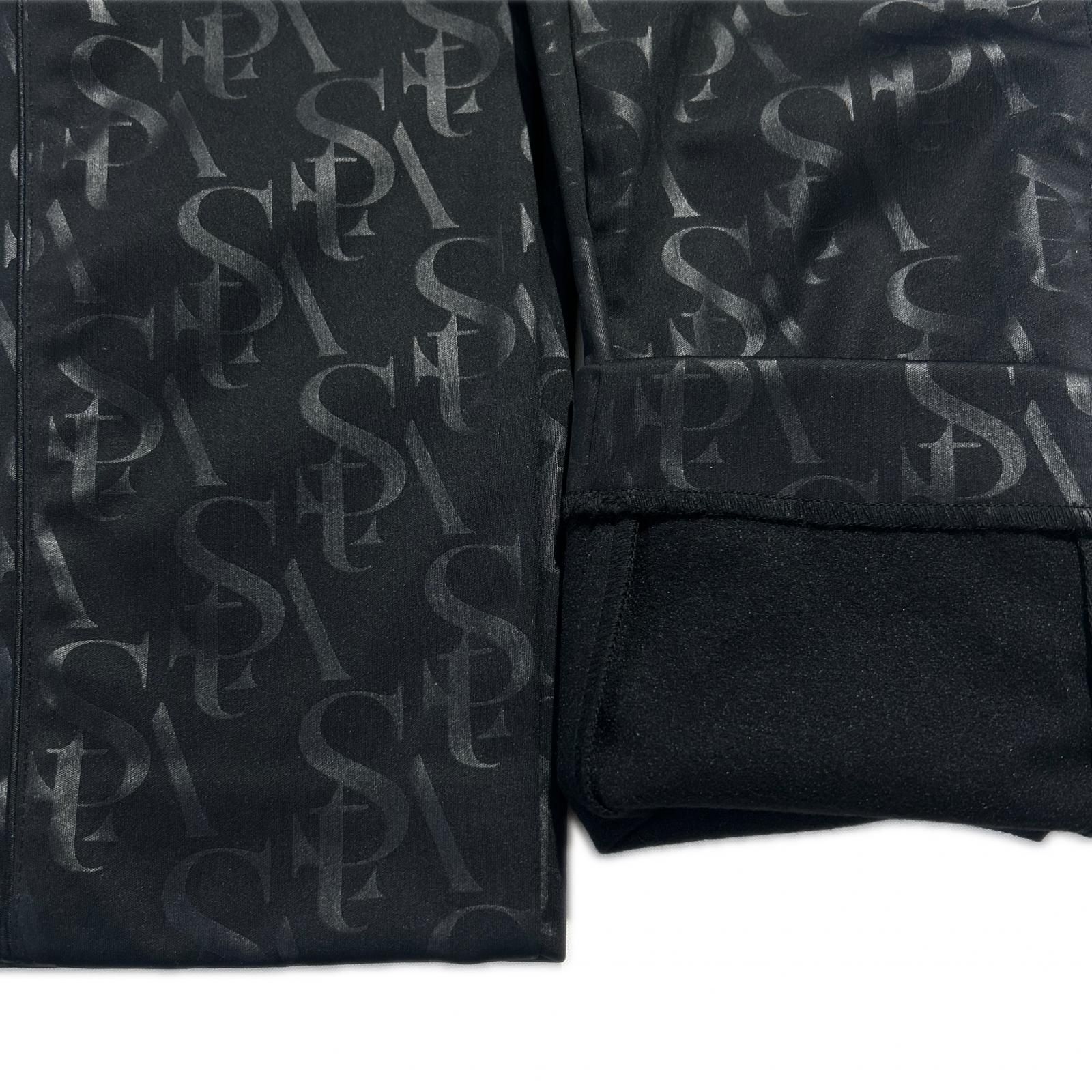  レディース セントアンドリュース StANDREWS パンツ M 黒 ブラック ロゴ総柄 裏微起毛 パンツ レディースウェア