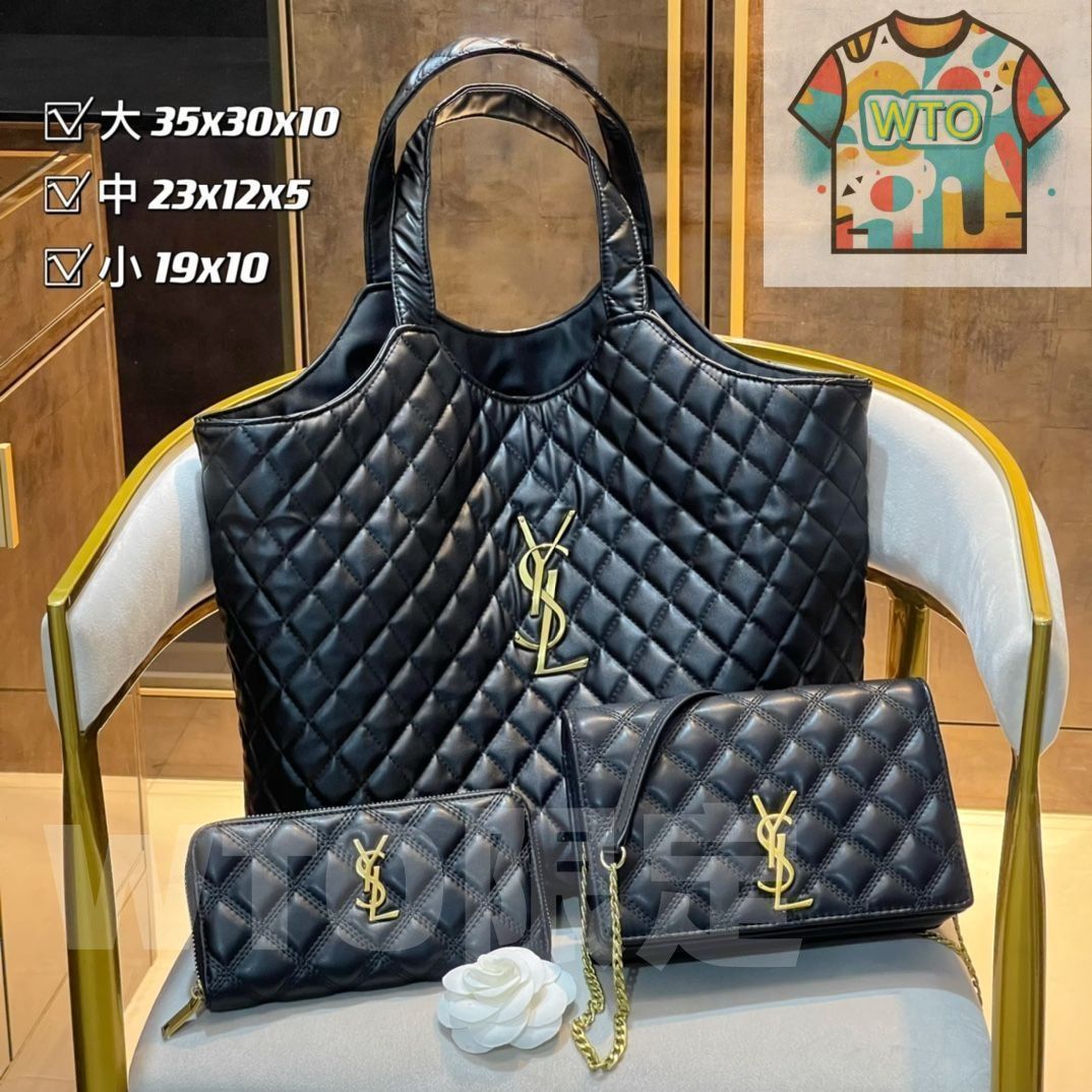 大幅 げ YSL イヴサンローラン トートバッグ ショルダーバッグ 財布 3点セットバッグ WTO輸入3