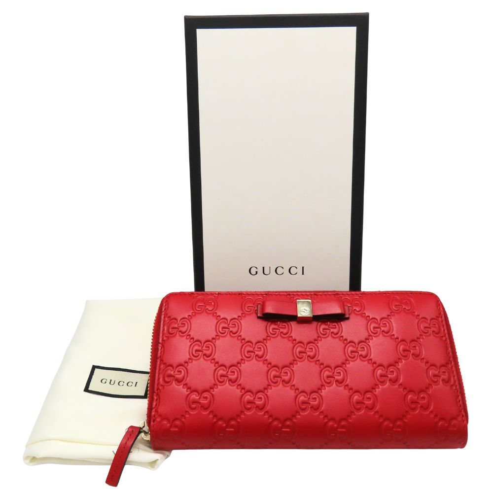 中古】GUCCI グッチ ラウンドファスナー 財布 長財布 388680 リボン