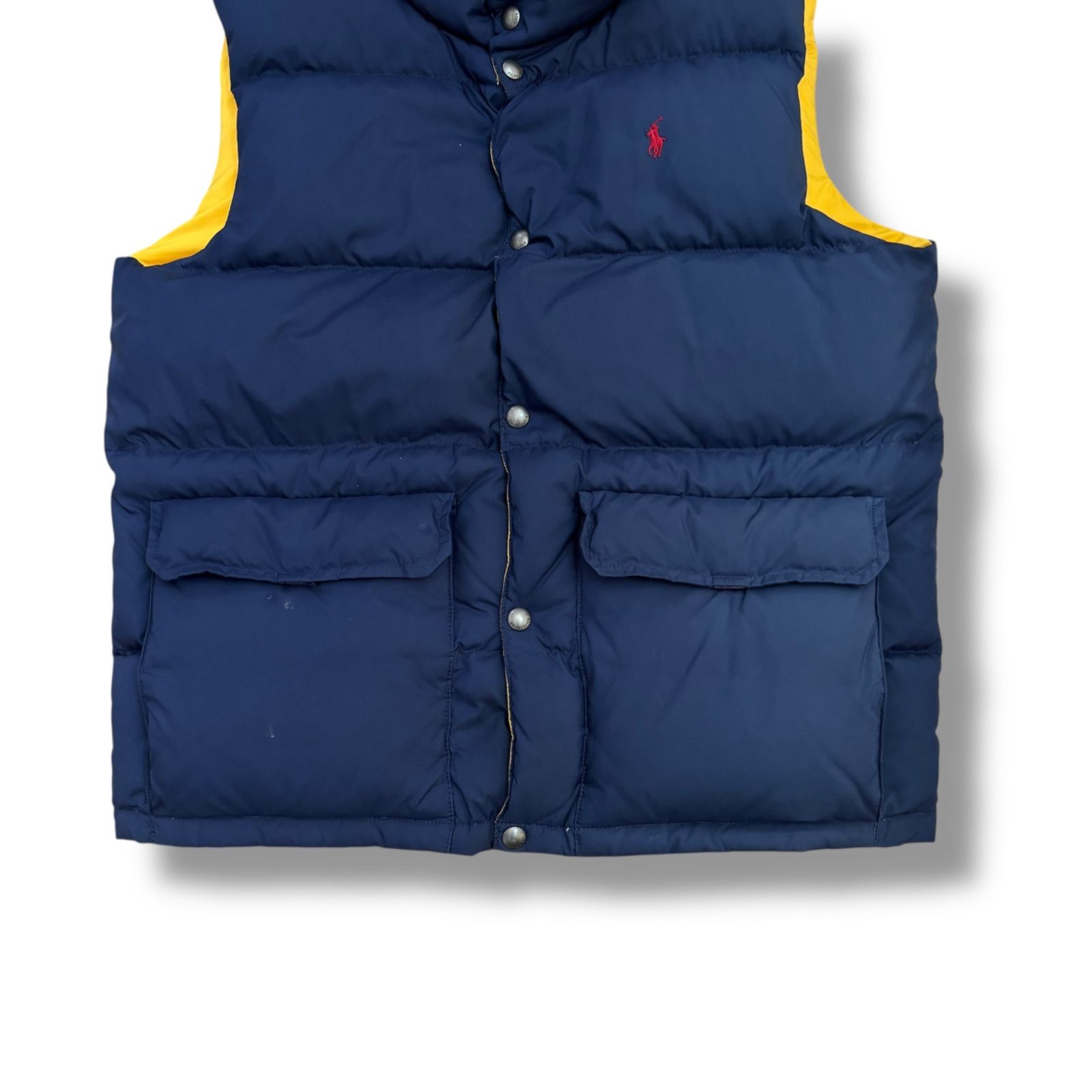POLO RALPH LAUREN】リバーシブル ダウンベスト ネイビー×イエロー XL
