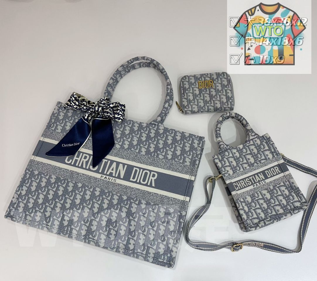 Christian Dior クリスチャンディオール トートバッグ ショルダーバッグ 財布 3点セットバッグ| | --WTO輸入3