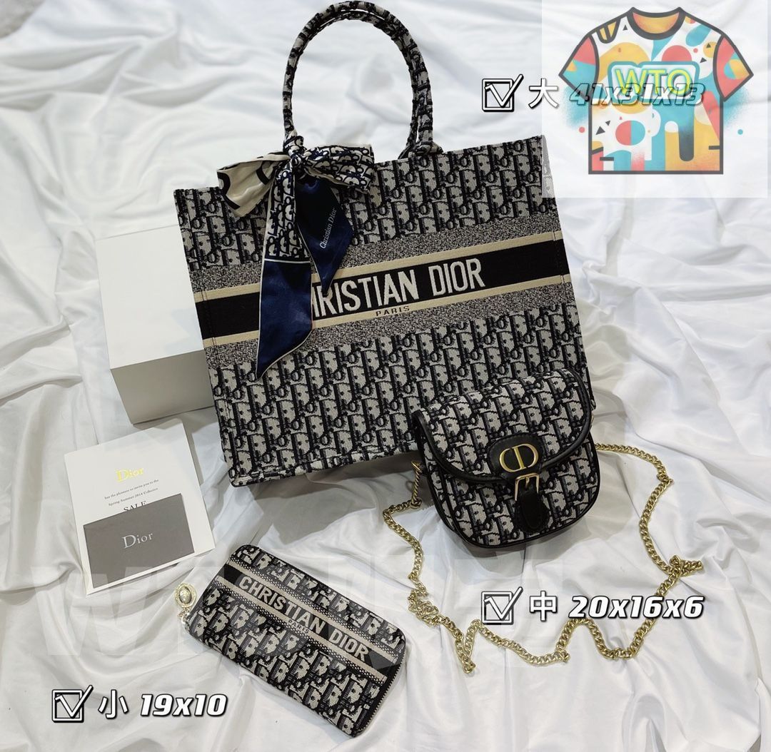 Christian Dior クリスチャンディオール トートバッグ 大容量 ハンドバッグ 財布 3点セット｜ ｜ --WTO輸入3