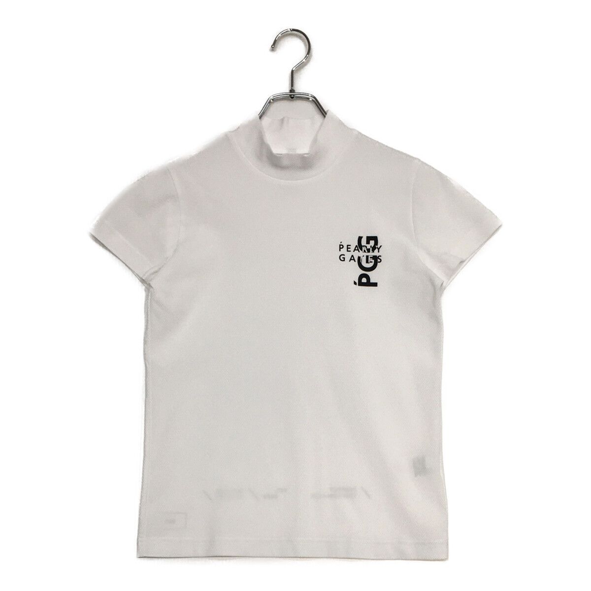 レディース ピージージー PGG 半袖シャツ 0 S 白 ホワイト モックネック メッシュ