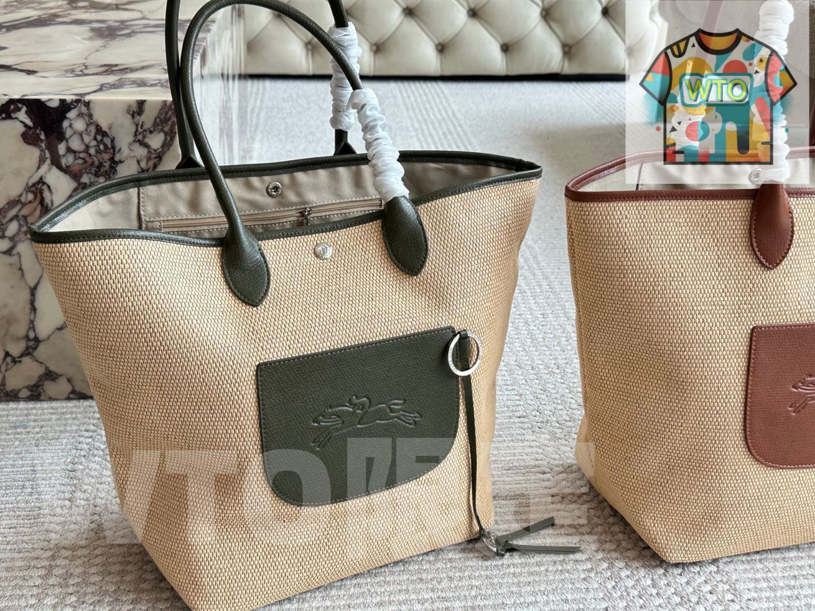 今日 LONGCHAMP サマーミドルトートバッグ 34×28cm-WTO輸入1