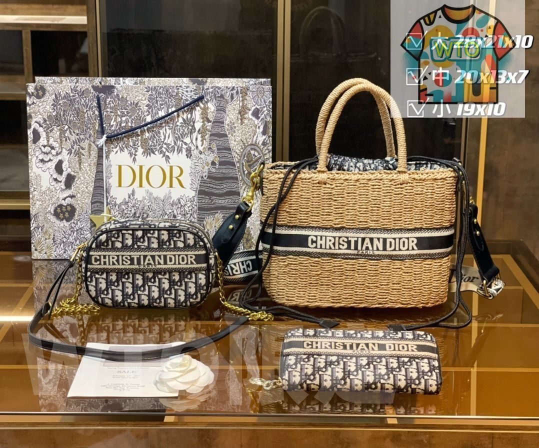 Christian Dior クリスチャンディオール ハンドバッグ トートバッグ 財布 3点セット| | --WTO輸入3