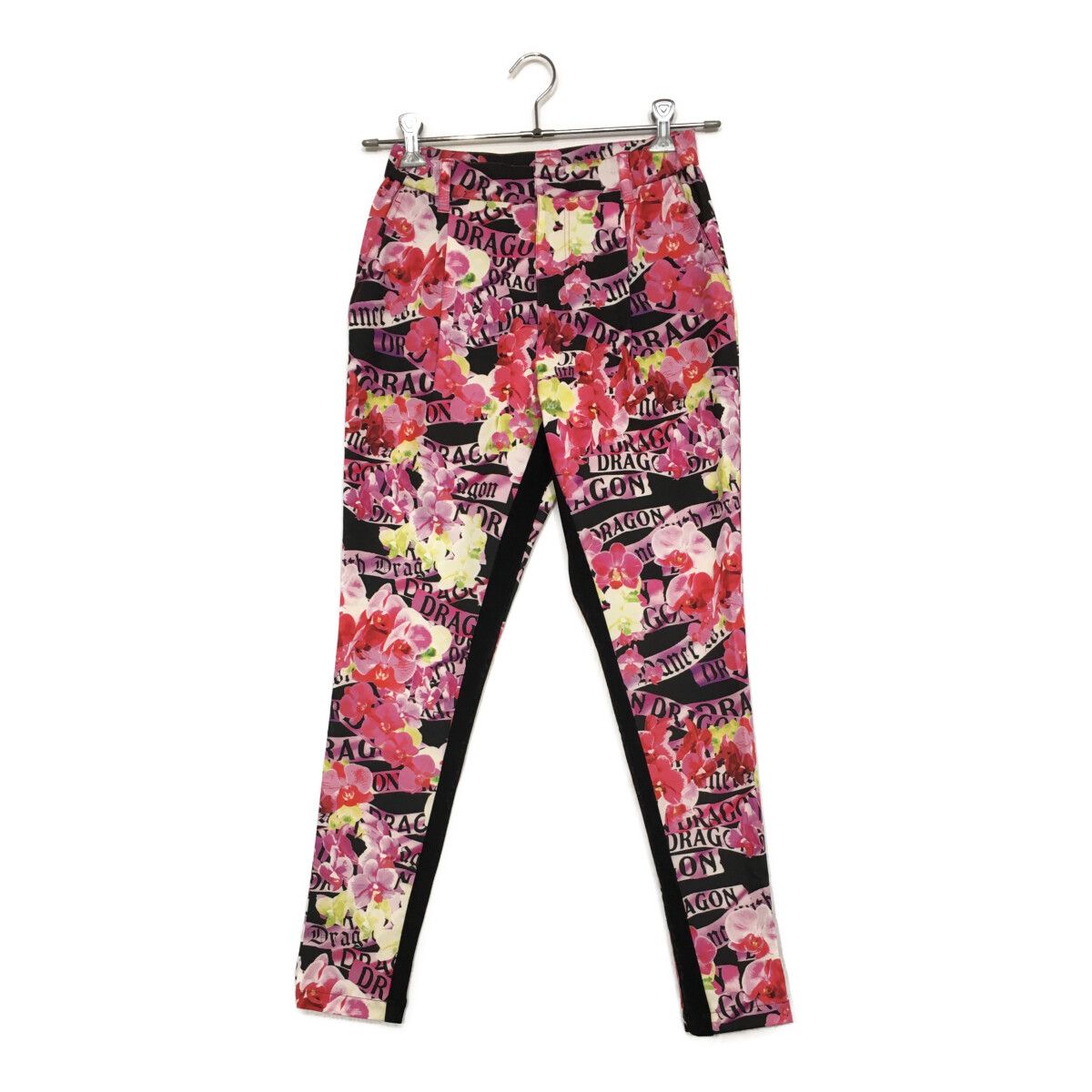 レディース ダンスウィズドラゴン DANCE WITH DRAGON パンツ 2 M ピンク系×黒 花柄 総柄 2025春