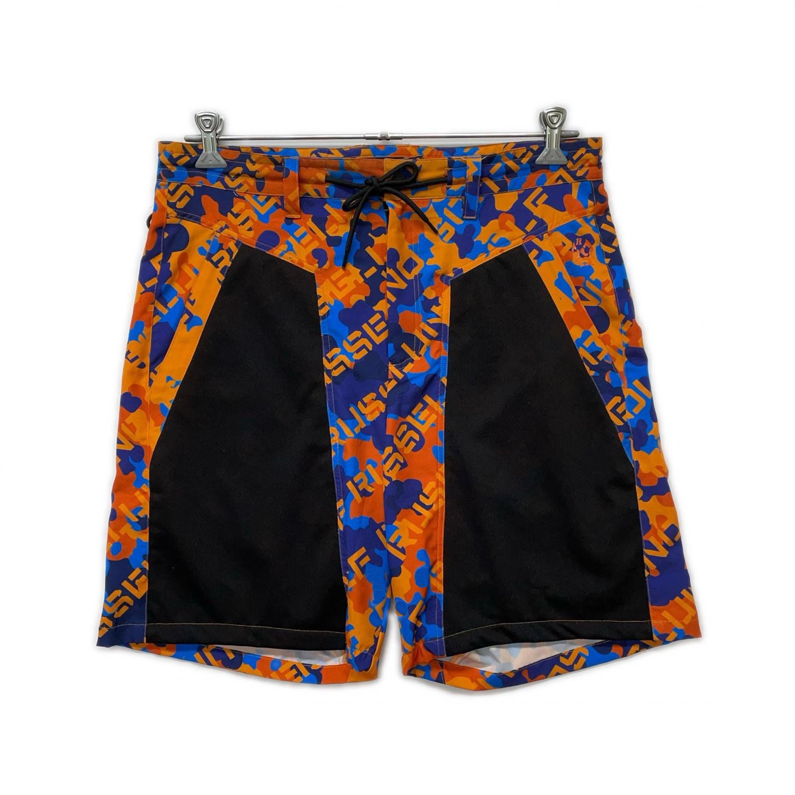 メンズ ラッセルノ RUSSELUNO ハーフパンツ 6 LL オレンジ×青系 総柄