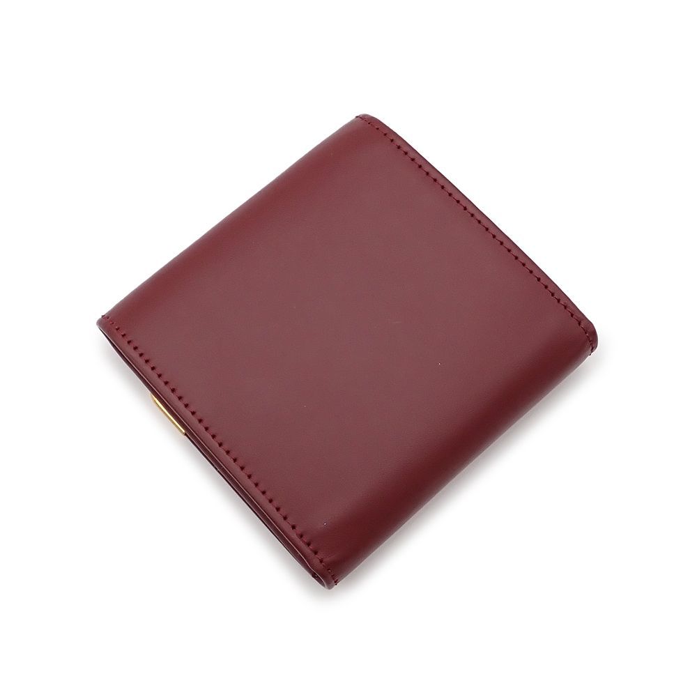 カルティエ マストライン コインケース 小銭入れ レザー ボルドー ゴールド金具