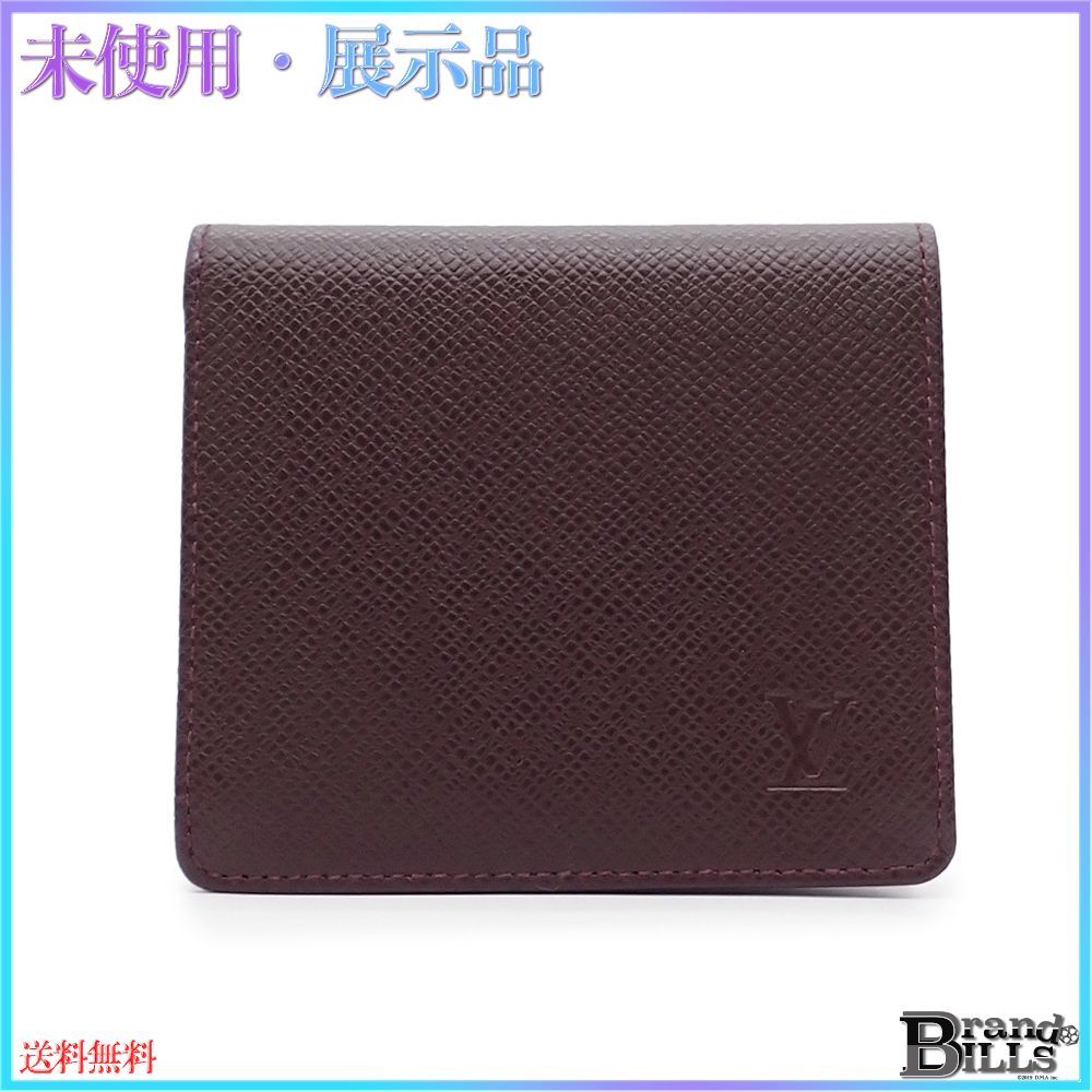 ルイ ヴィトン ポルトビエ3 カルトクレディ 折り財布 タイガ アカジュー 赤茶色 M30456