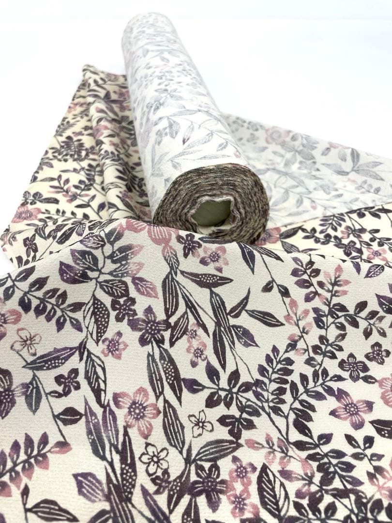 小紋 丹後ちりめん 全体柄 紅型調 反物 正絹 O 122