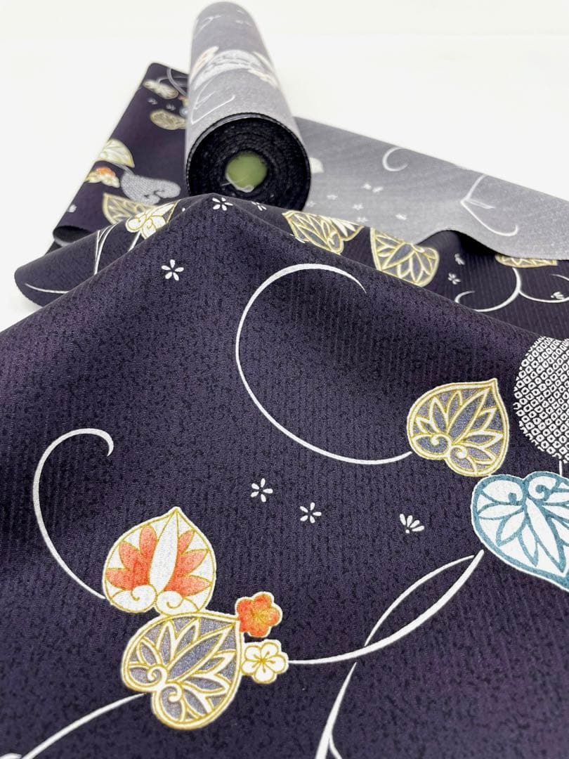 小紋 紋意匠 丹後ちりめん 反物 正絹 紫色 O 120