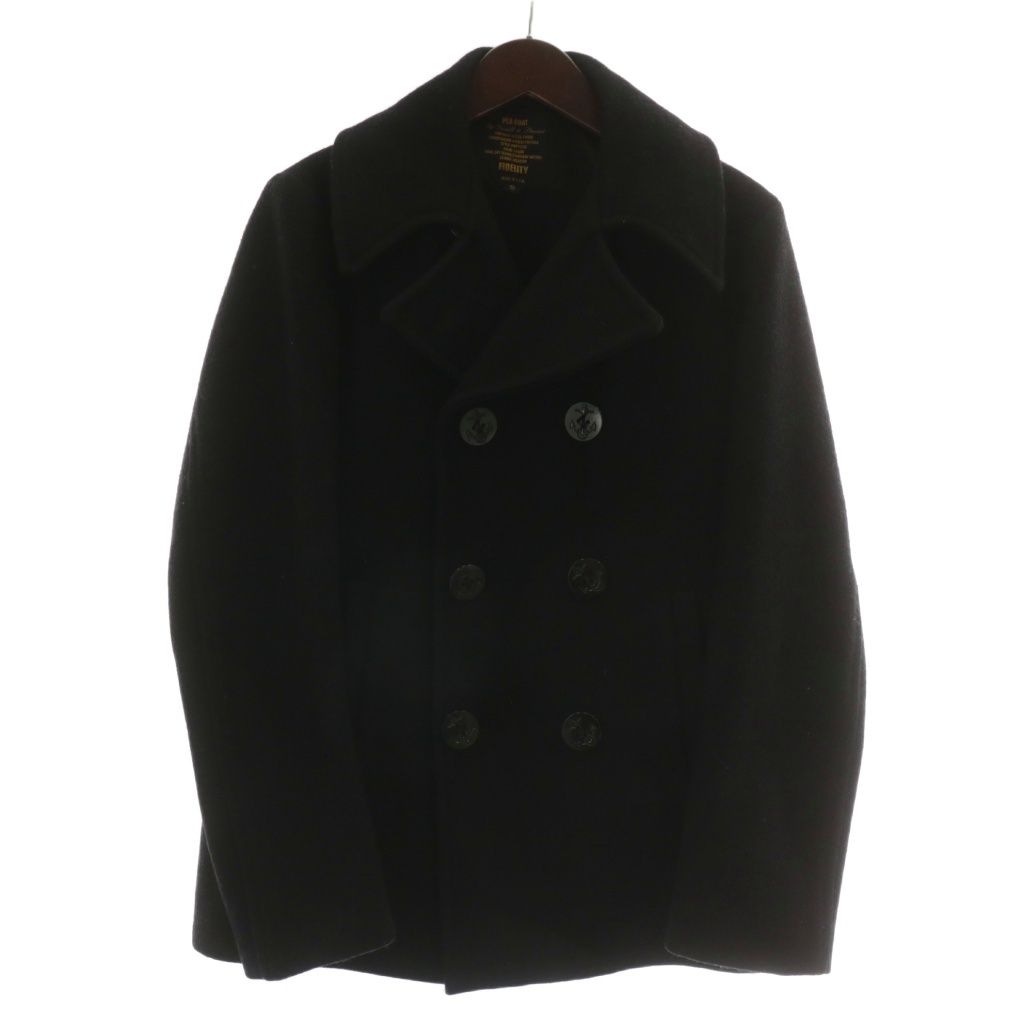 フィデリティ FIDELITY PEA COAT Pコート ピーコート アウター ウール ショート S 黒 ブラック XZ GY01