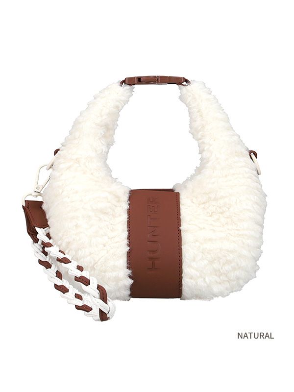 HUNTER ハンター バッグ トート バッグ ブークレ ミニ クロスボディ ブークレバッグ エンボス加工 Hunterロゴ ブラック ホワイト UBX5523PRC Boucle Mini Crossbody