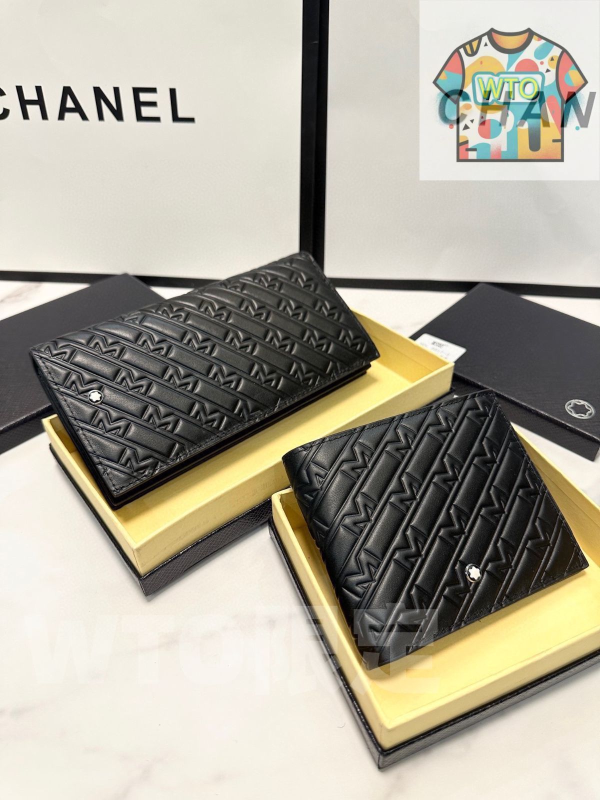 モンブラン メンズ レザー バイフォールドウォレット ロング&ショート 19×10cm 12×10cm 高品質レザー ボックス付き -WT0輸入