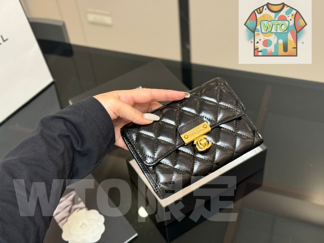 シャネル レザー ミディアムウォレット 15×10cm フルレザー ボックス付き -WT0輸入