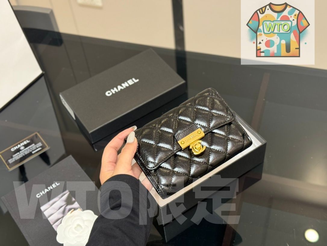 シャネル レザー ミディアムウォレット 15×10cm フルレザー ボックス付き -WT0輸入