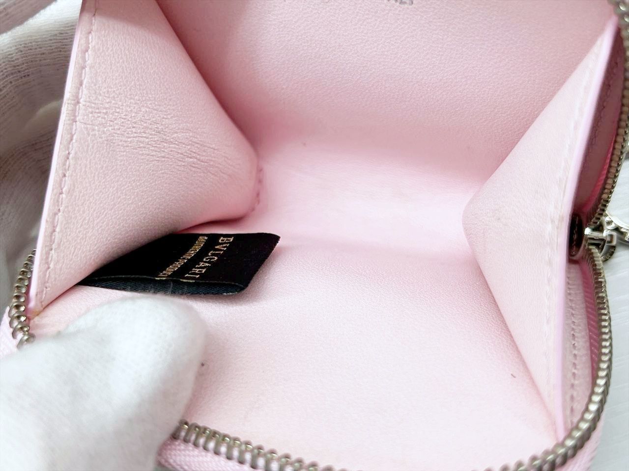  BVLGARI ブルガリ ブルガリブルガリ ジップ コインケース シルバーピンク コインケース 小銭入れ 小物