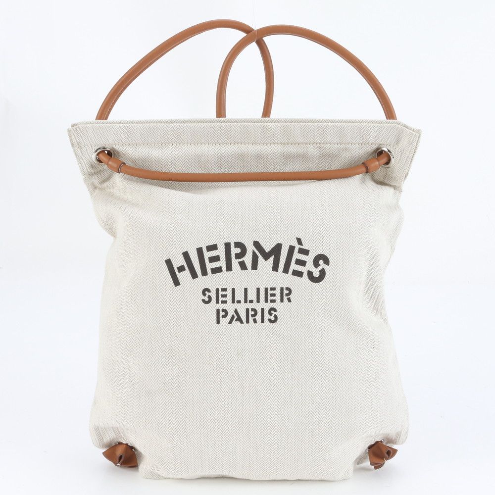 エルメス Y 刻印 アリーヌ トワルシェブロン レザー 2 WAY リュックサック 斜め掛け ショルダー バッグ レディース RRE CZ 14-4