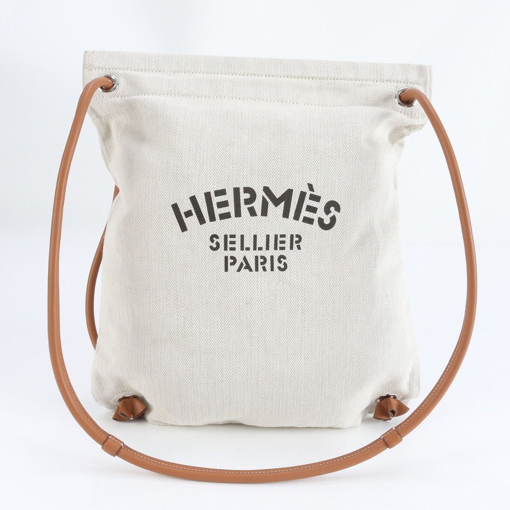 エルメス Y 刻印 アリーヌ トワルシェブロン レザー 2WAY リュックサック 斜め掛け ショルダー バッグ レディース RRE CZ14-4