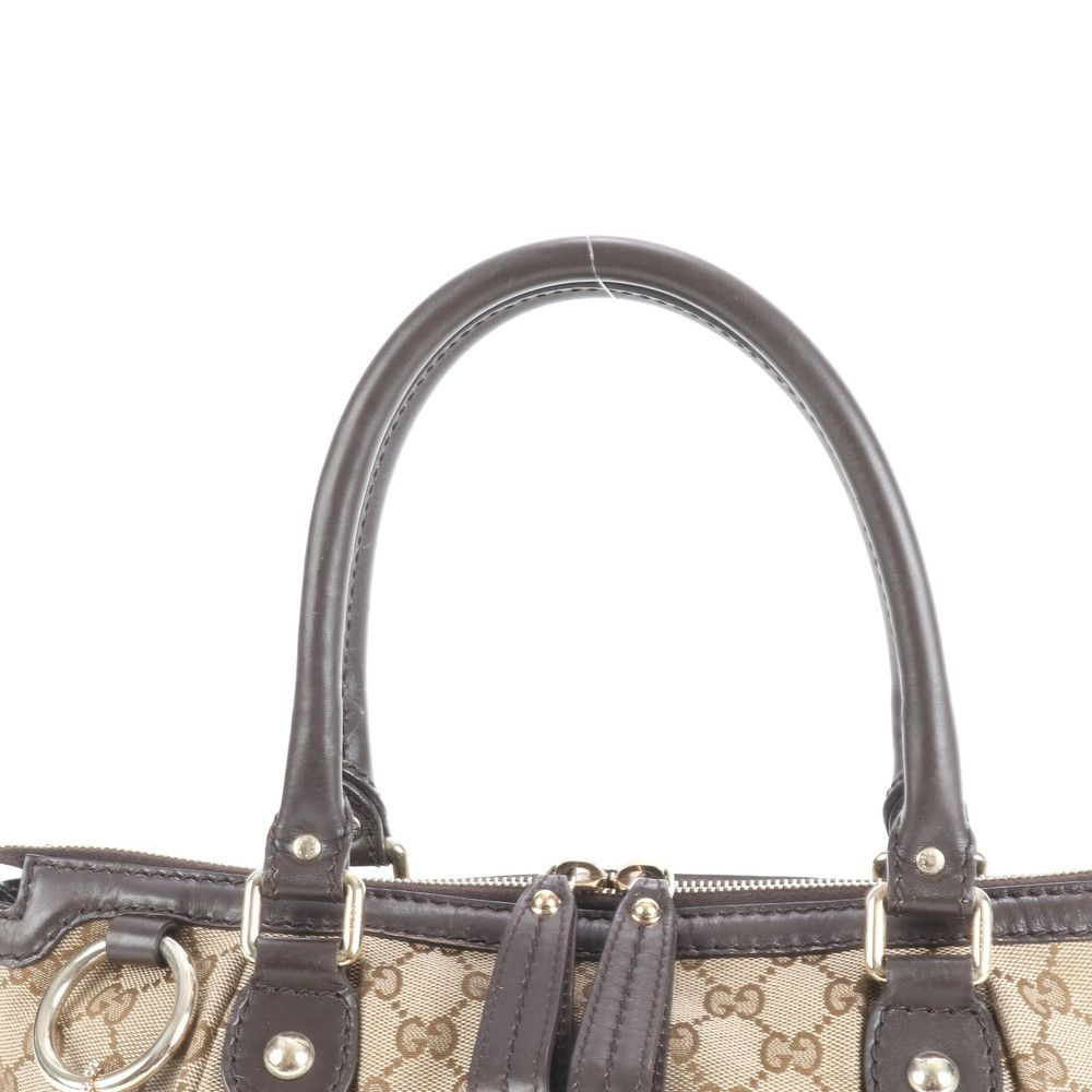 グッチ GG キャンバス スーキー レザー 2WAY トート バッグ 斜め掛け ショルダー 247902 ブラウン レディース RRE CZ15-10