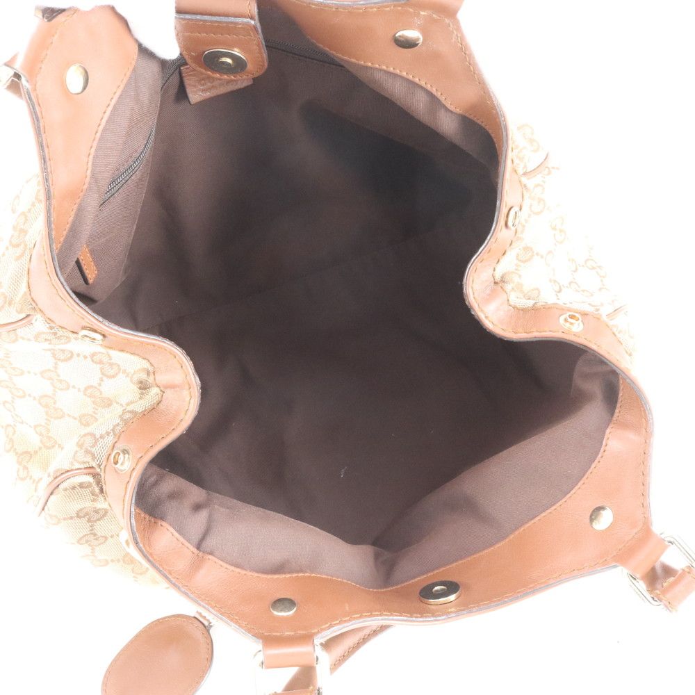 グッチ GG キャンバス スーキー レザー トート バッグ 肩掛け ショルダー 011944 ブラウン 茶色 本革 レディース RRE CZ15-4 GINKGOPHARMACY_COM