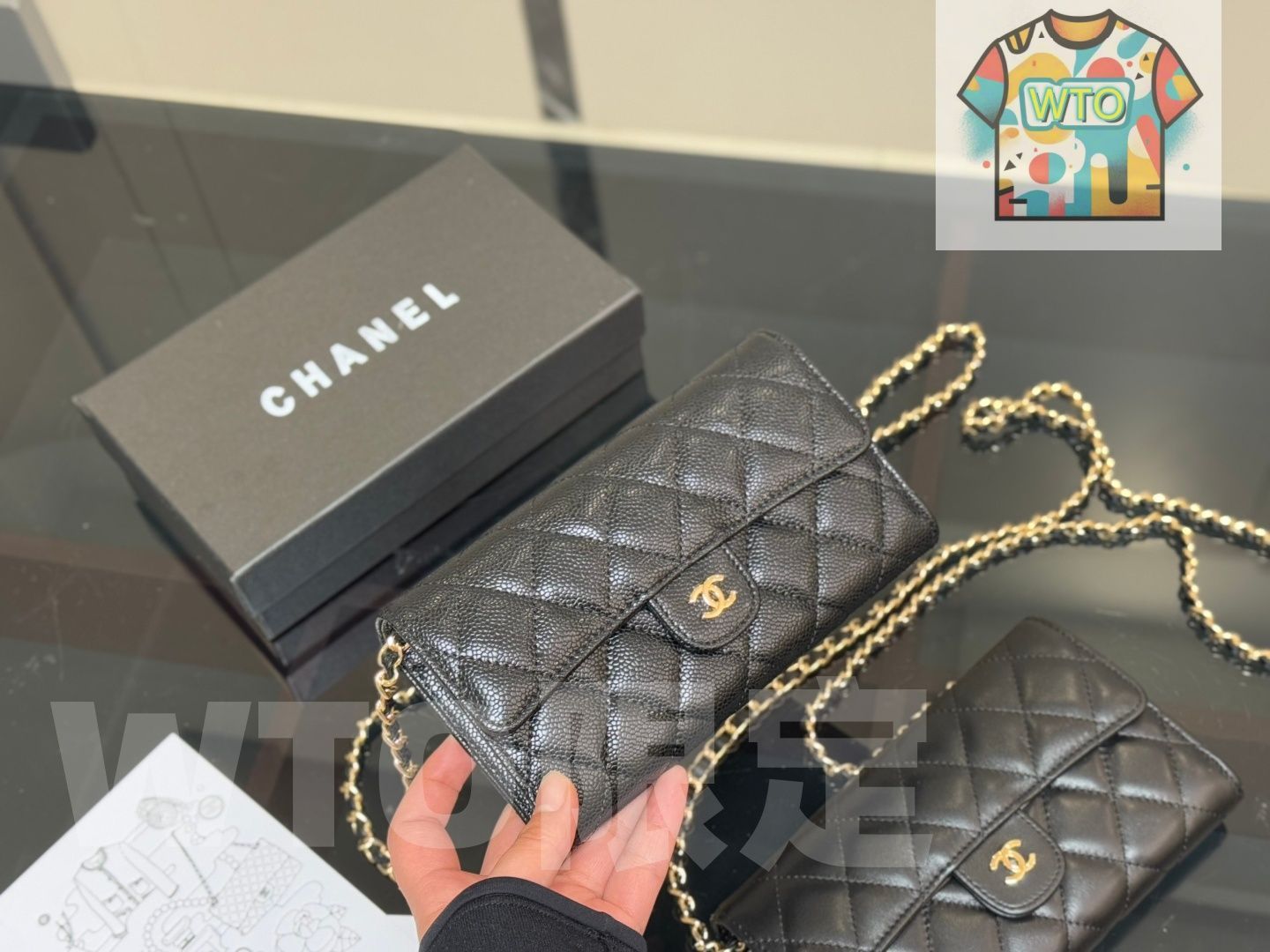 シャネル チェーンウォレット 18.10cm フルレザー ボックス付き -WT0輸入