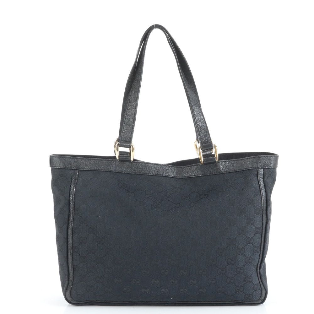 新商品が続々！ グッチ GG キャンバス アビー レザー トート バッグ 肩掛け ショルダー 146247 ブラック 本革 レディース RRE CZ29-8 早い者勝ちです！