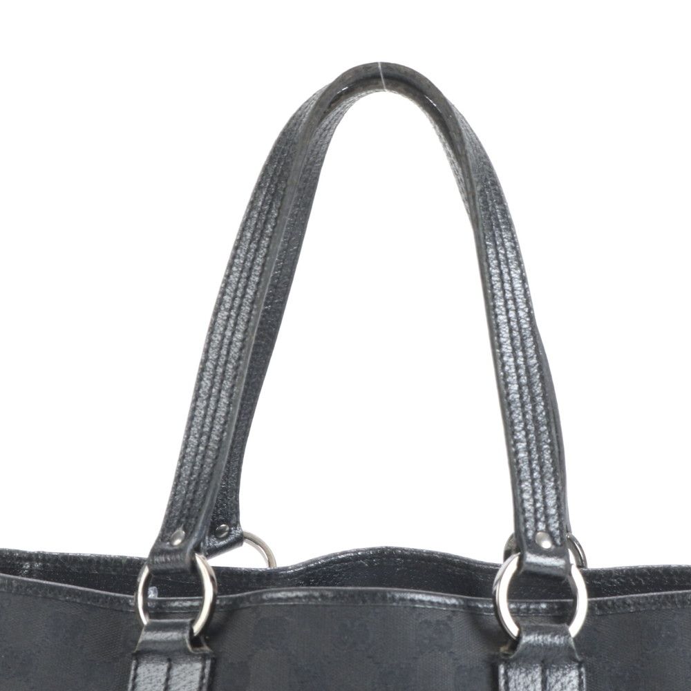 グッチ GG キャンバス レザー トート バッグ 肩掛け ショルダー 113017 ブラック 黒 ハンド A4 レディース RRE CZ30-6