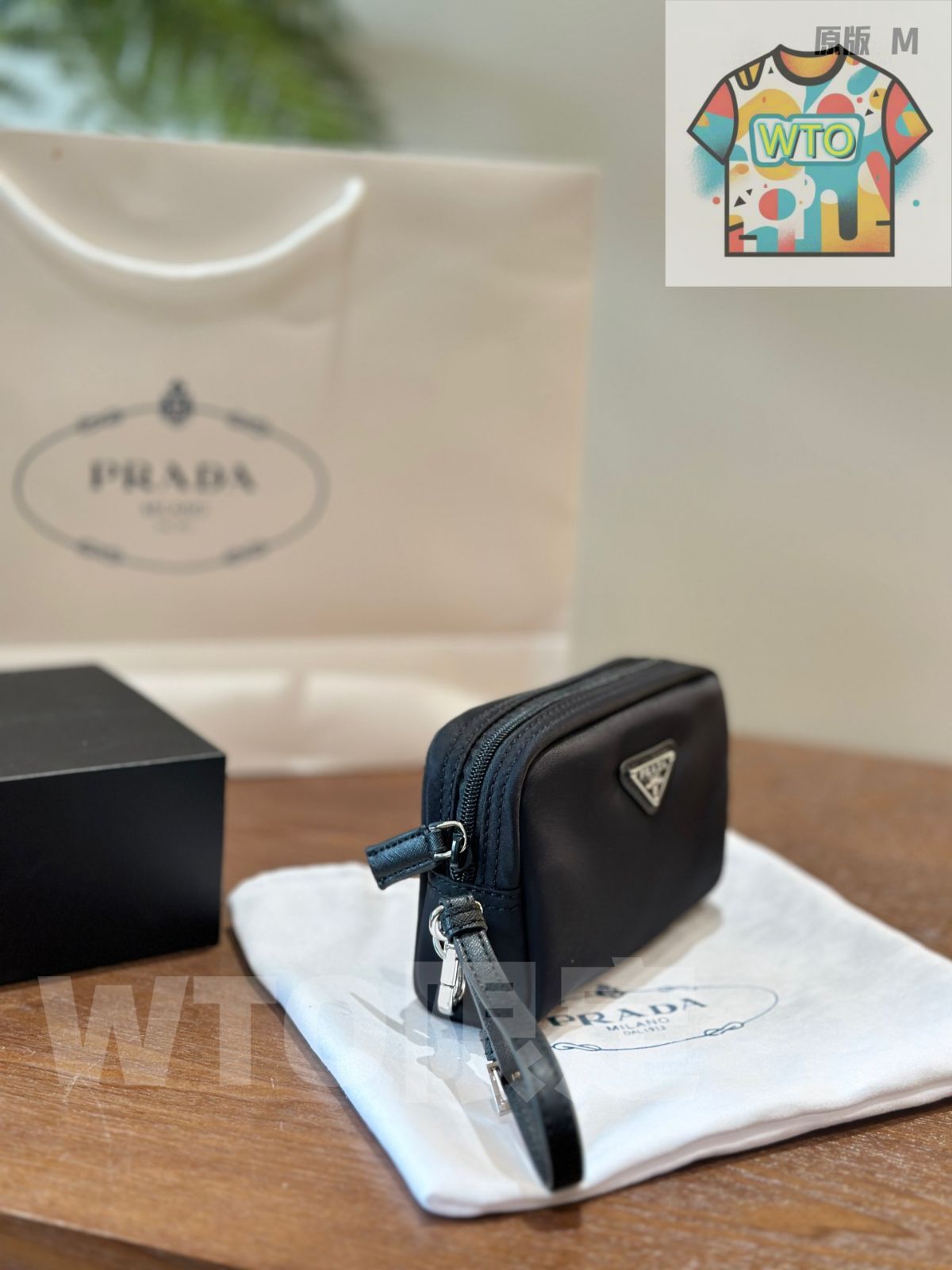 プラダ コインケース&メイクポーチ 16cm 最新モデル ボックス付き -WT0輸入