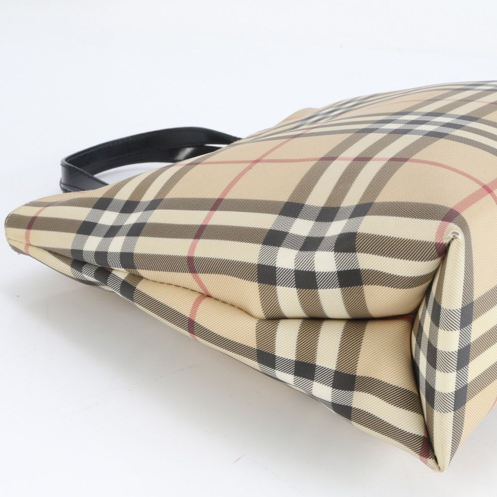  バーバリー ノバ チェック レザー トート バッグ 肩掛け ショルダー ハンド ベージュ レディース EEE CZ 29-3 トートバッグ バッグ
