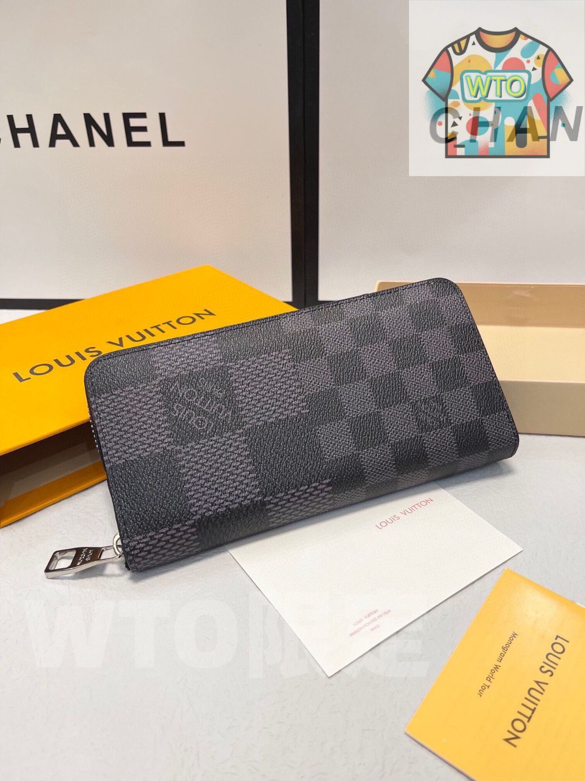 シングルジップ ハンドバッグ レザー＆PVC ボックス付き -WT 0輸入