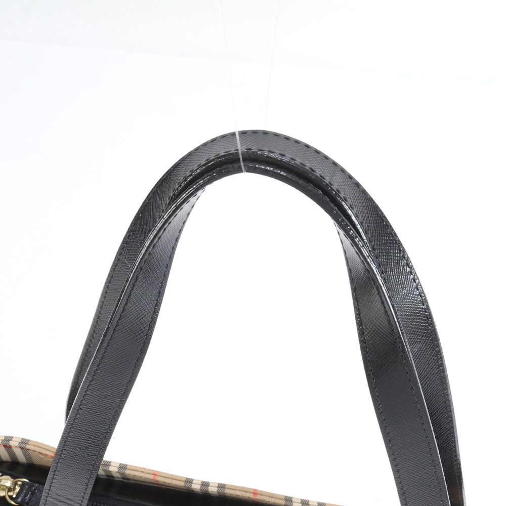 バーバリー ノバ チェック シャドーホース レザー トート バッグ 肩掛け ショルダー ベージュ 本革 レディース EEE CZ28-8