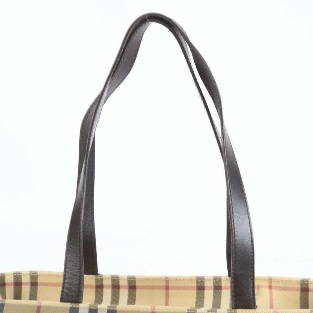 バーバリー ノバ チェック レザー トート バッグ 肩掛け ショルダー ハンド ベージュ ブラック 黒 レディース EEE CZ29-5